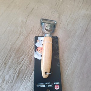 قشارة بطاطا ستانليس وجه ضاحك يد خشب عريض